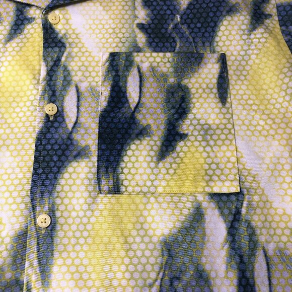 Mode of One Stylish Yellow and Green Men's Shirt, short sleeve, size M, NWT - Picture 7 of 8